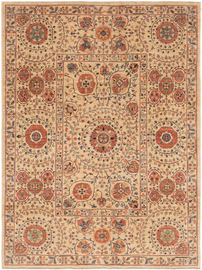 Detail image of 6' 2 x 8' 2 Hand Knotted Ariana Ziegler Oriental Rug