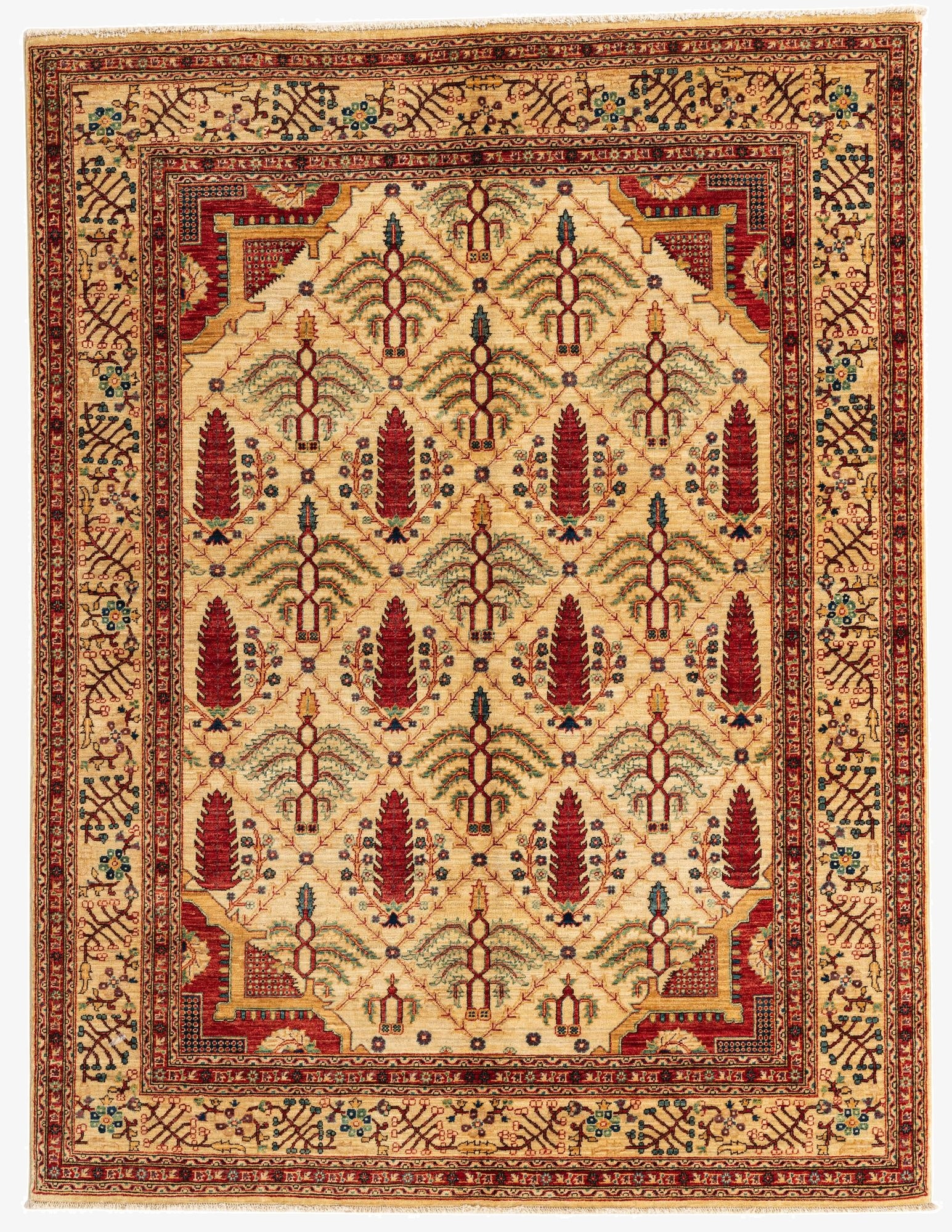 5' x 6' 6  Hand Knotted Ariana Ziegler Oriental Rug