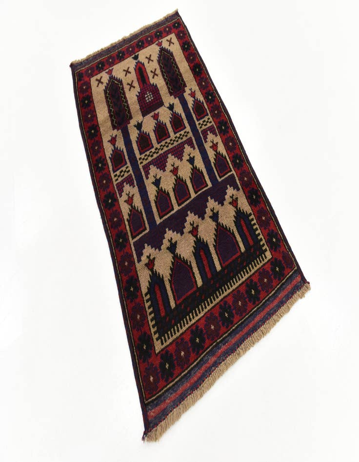 Detail image of 3' x 4' 9 Hand Knotted Balouch Persian Wool Rug