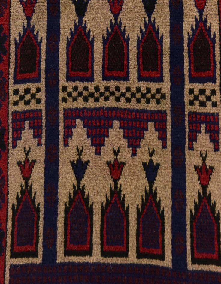 Detail image of 3' x 4' 9 Hand Knotted Balouch Persian Wool Rug
