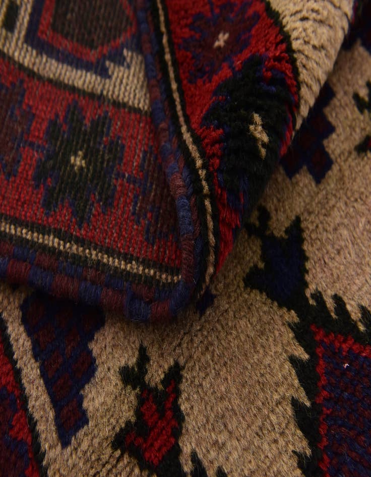 Detail image of 3' x 4' 9 Hand Knotted Balouch Persian Wool Rug