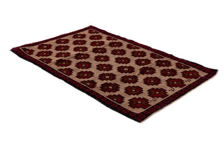 3' x 4' 9 Hand Knotted Balouch Persian Wool Rug