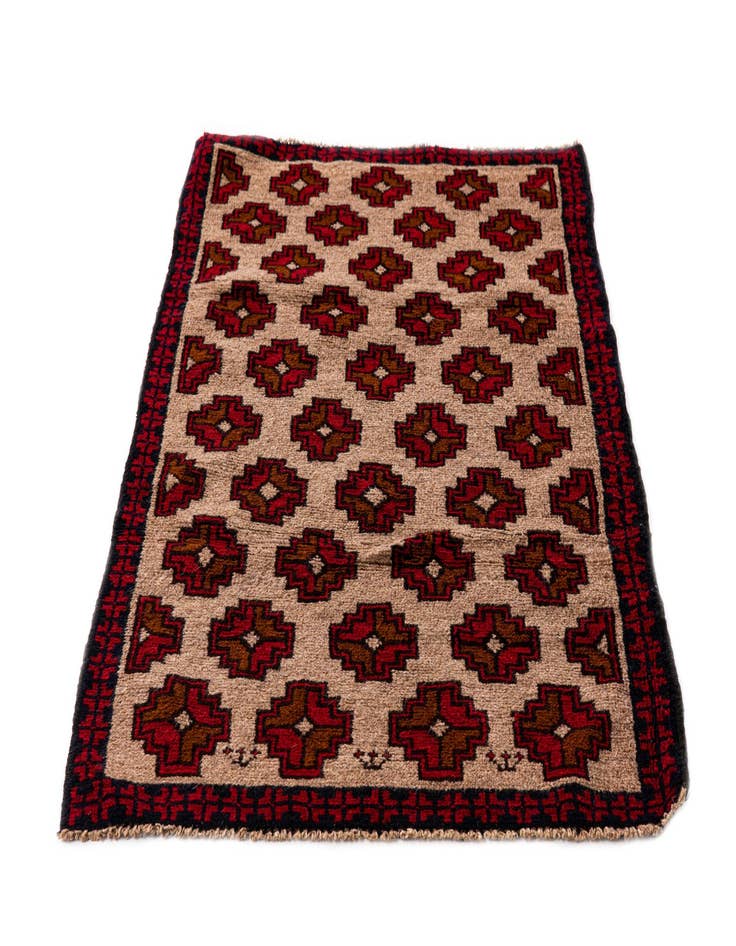 Detail image of 3' x 4' 9  Hand Knotted Balouch Persian Wool Rug