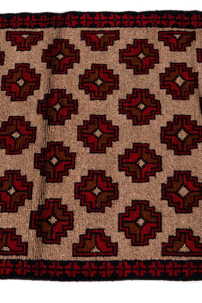 3' x 4' 9 Hand Knotted Balouch Persian Wool Rug