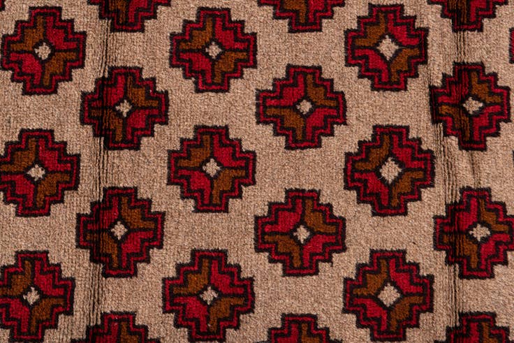 Detail image of 3' x 4' 9 Hand Knotted Balouch Persian Wool Rug