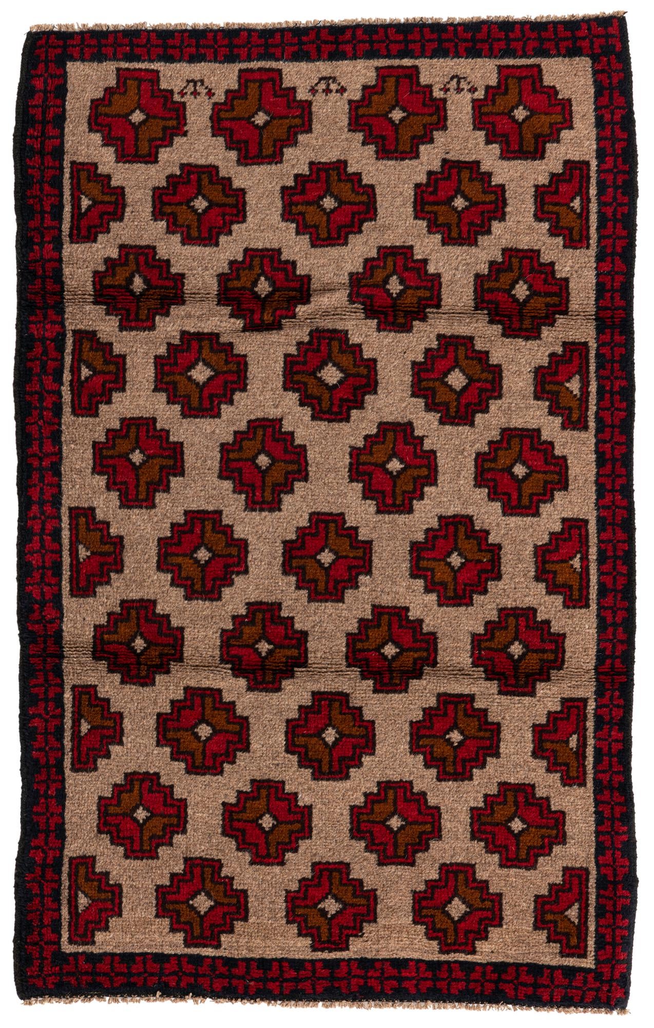 3' x 4' 9 Hand Knotted Balouch Persian Wool Rug