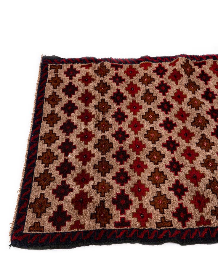 Detail image of 3' x 4' 6  Hand Knotted Balouch Persian Wool Rug