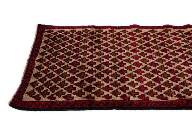 Detail image of 2' 10 x 4' 7 Hand Knotted Balouch Persian Wool Rug