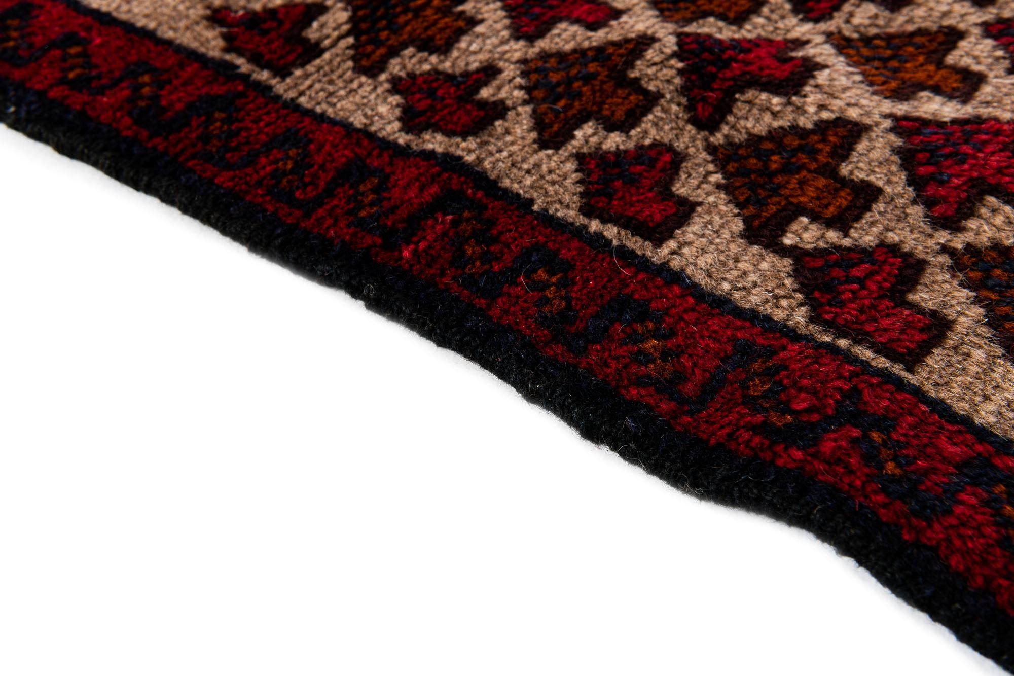 2' 10 x 4' 7 Hand Knotted Balouch Persian Wool Rug