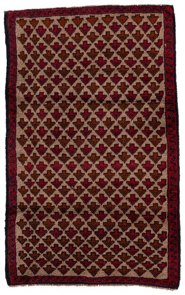 2' 10 x 4' 7 Hand Knotted Balouch Persian Wool Rug