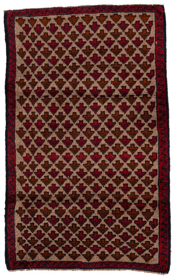 Detail image of 2' 10 x 4' 7 Hand Knotted Balouch Persian Wool Rug