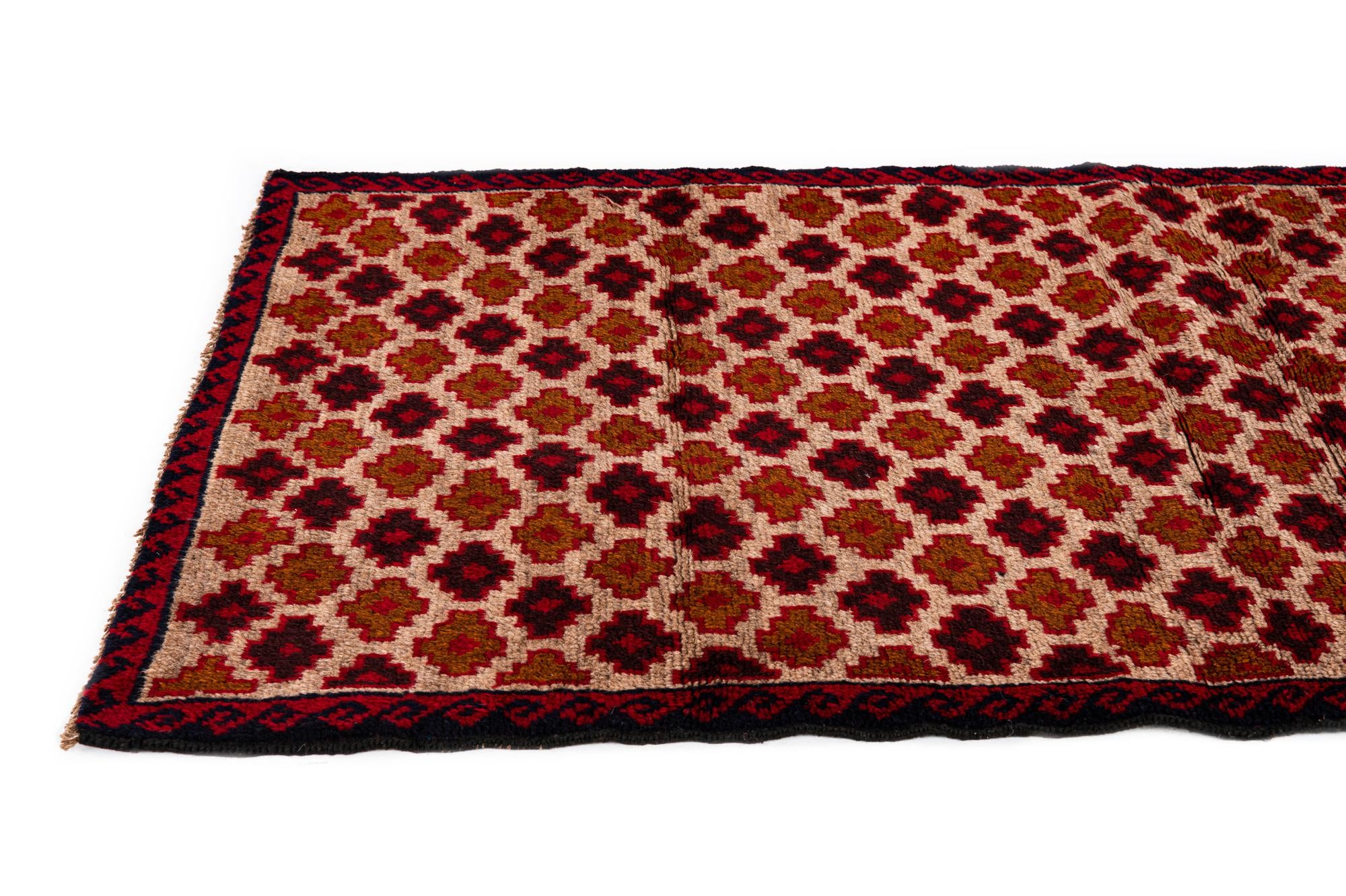 3' x 4' 6 Hand Knotted Balouch Persian Wool Rug