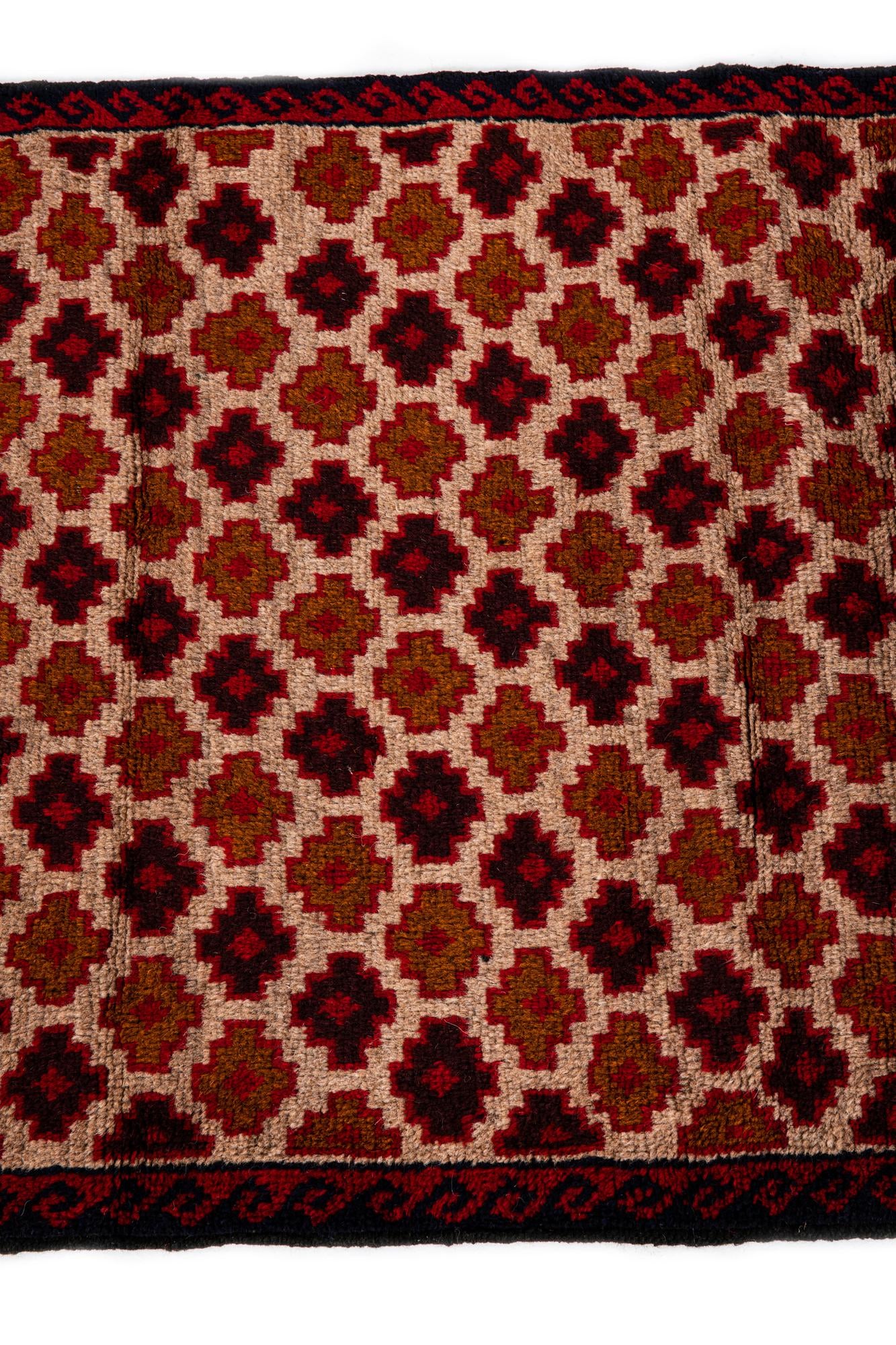 3' x 4' 6 Hand Knotted Balouch Persian Wool Rug