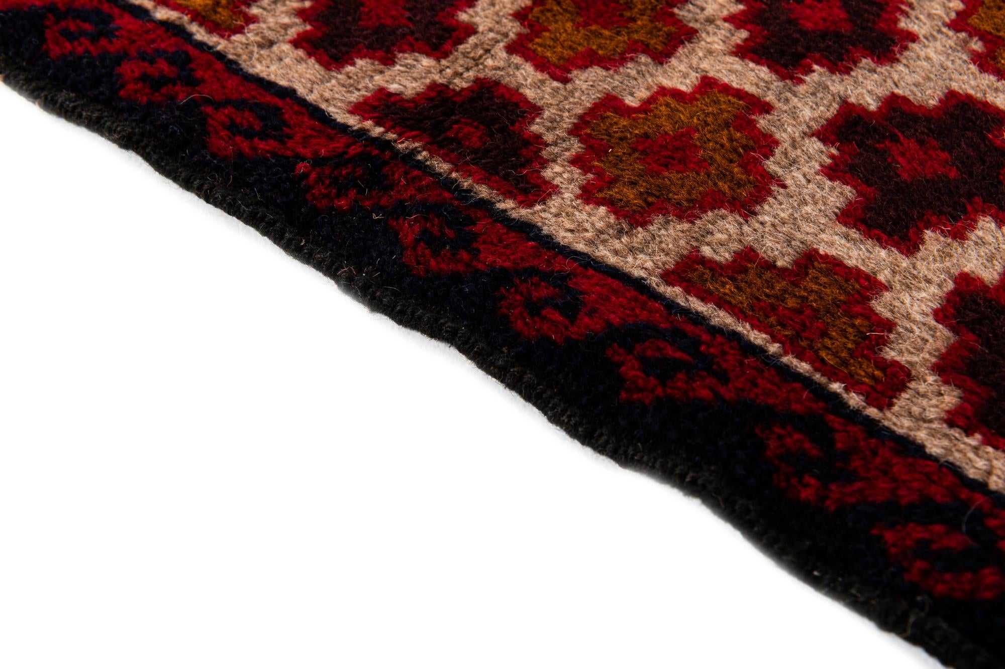 3' x 4' 6 Hand Knotted Balouch Persian Wool Rug