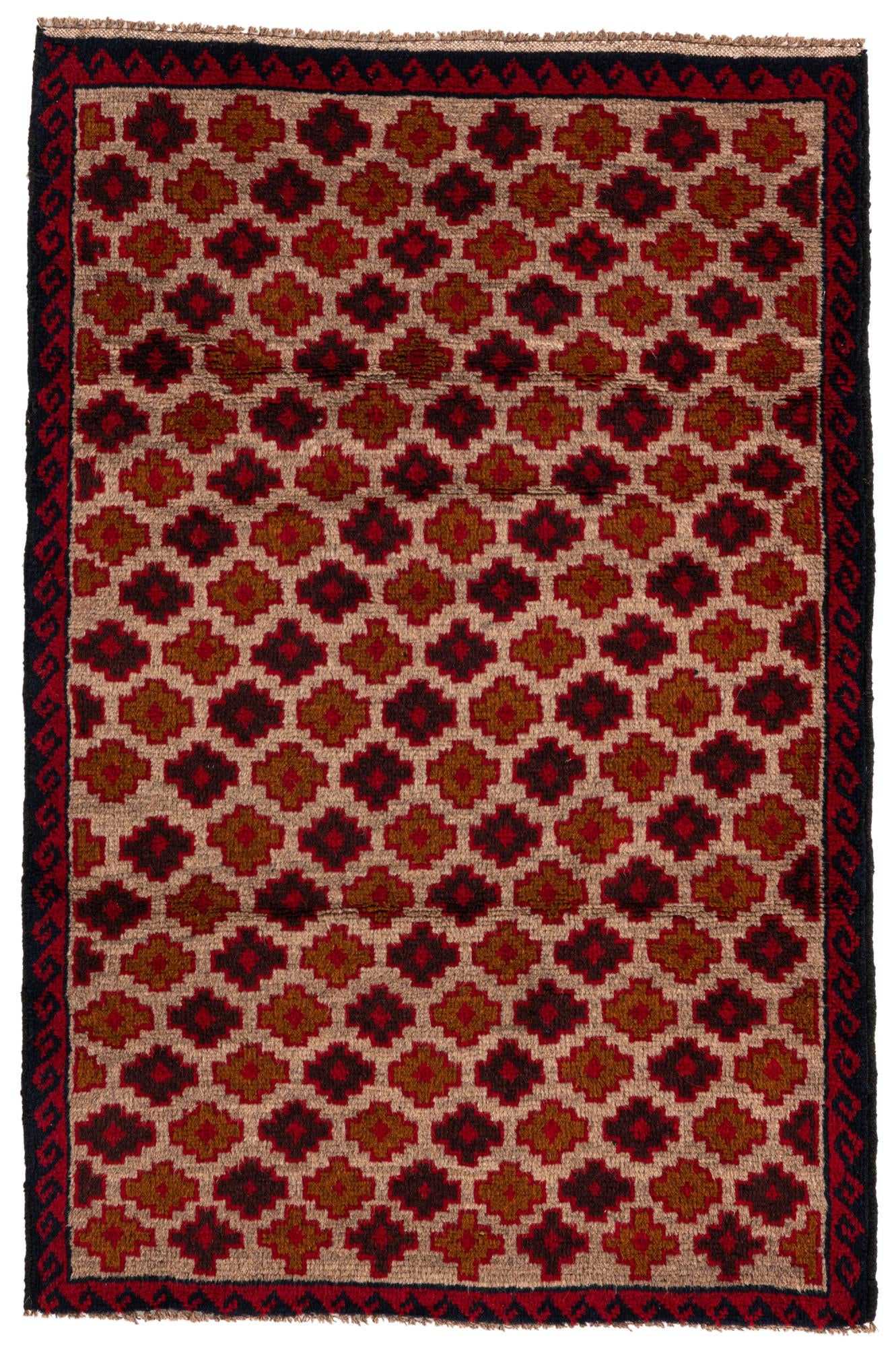 3' x 4' 6 Hand Knotted Balouch Persian Wool Rug