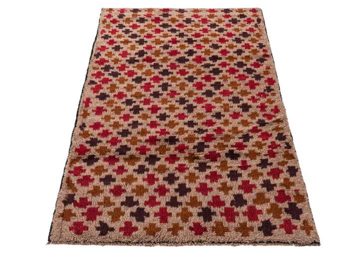 3' x 4' 9 Hand Knotted Balouch Persian Wool Rug