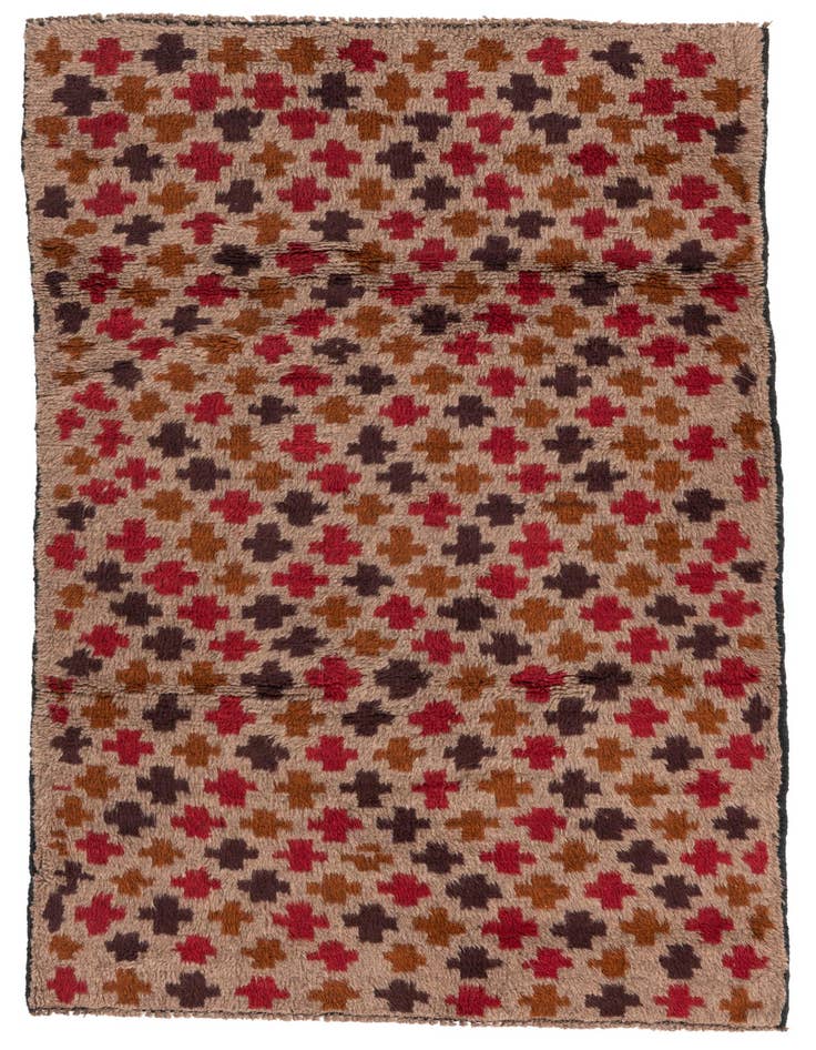 Detail image of 3' x 4' 9 Hand Knotted Balouch Persian Wool Rug