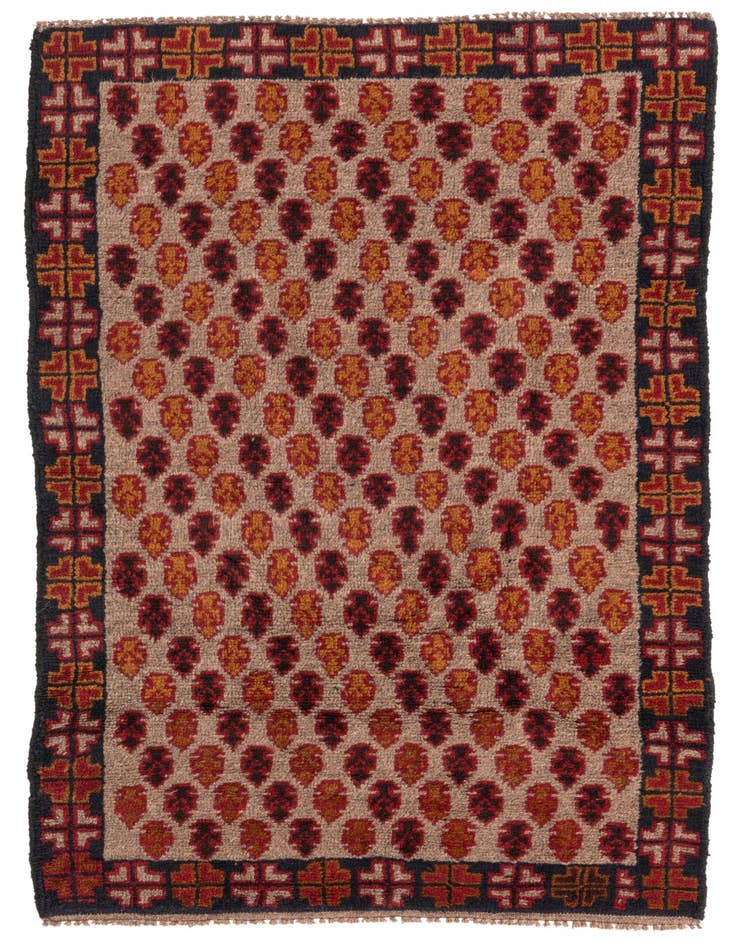 Detail image of 2' 10 x 4' 8 Hand Knotted Balouch Persian Wool Rug