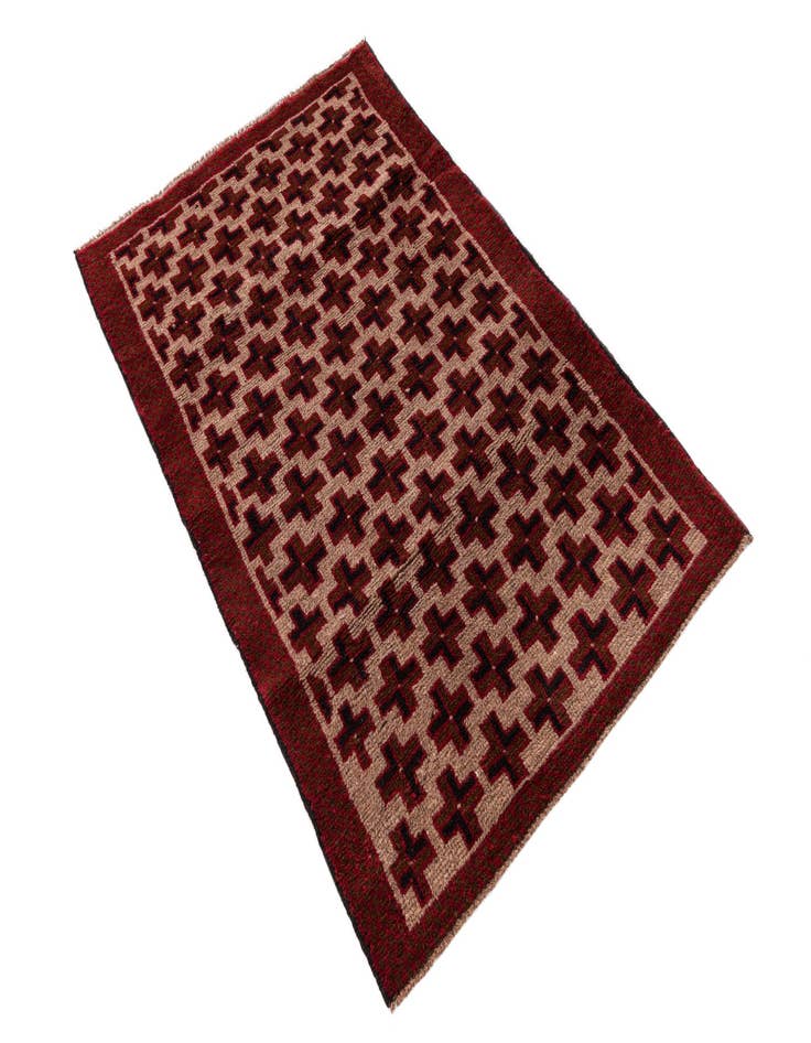 Detail image of 3' x 4' 6  Hand Knotted Balouch Persian Wool Rug