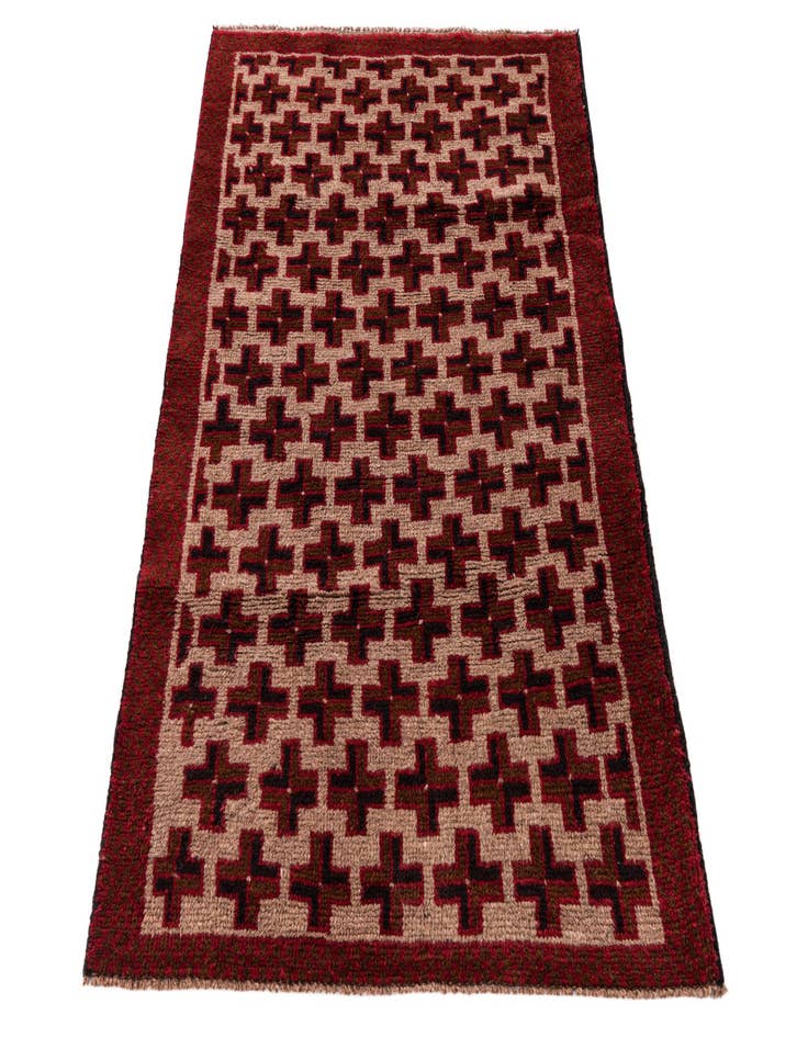 Detail image of 3' x 4' 6  Hand Knotted Balouch Persian Wool Rug