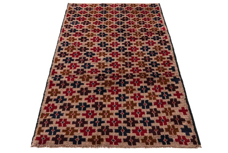 Detail image of 2' 10 x 4' 9 Hand Knotted Balouch Persian Wool Rug