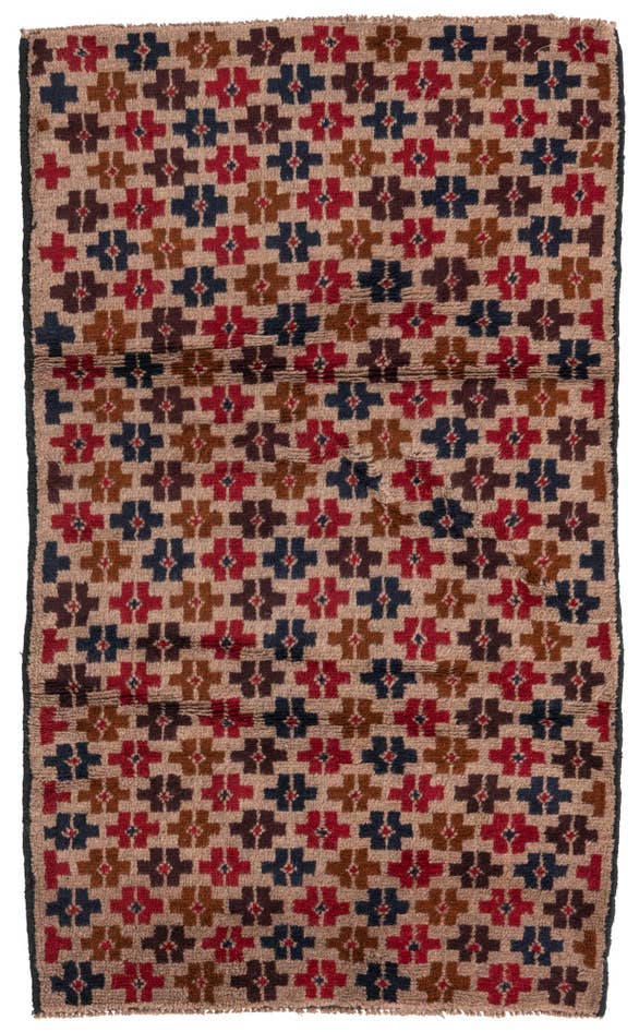 Detail image of 2' 10 x 4' 9 Hand Knotted Balouch Persian Wool Rug