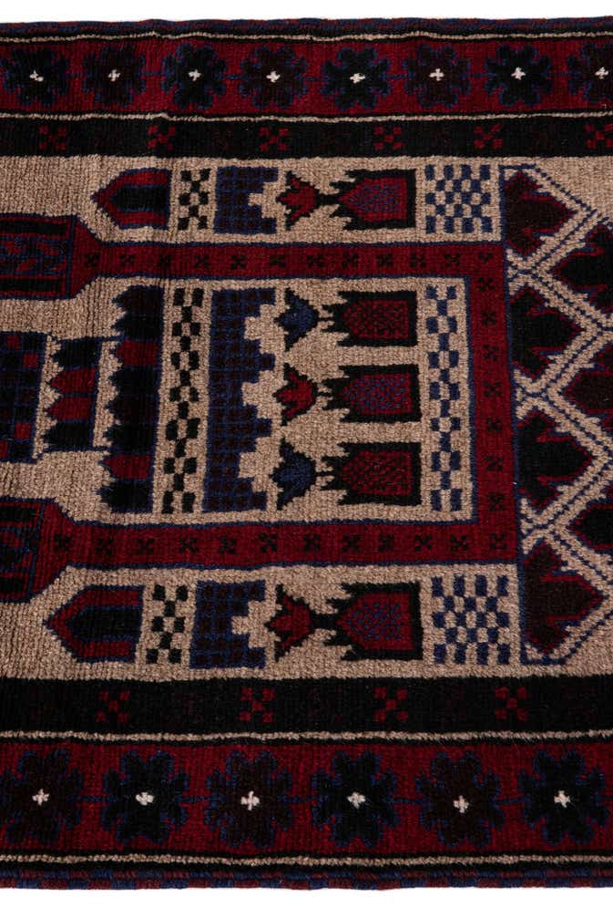 3' x 4' 9 Hand Knotted Balouch Persian Wool Rug