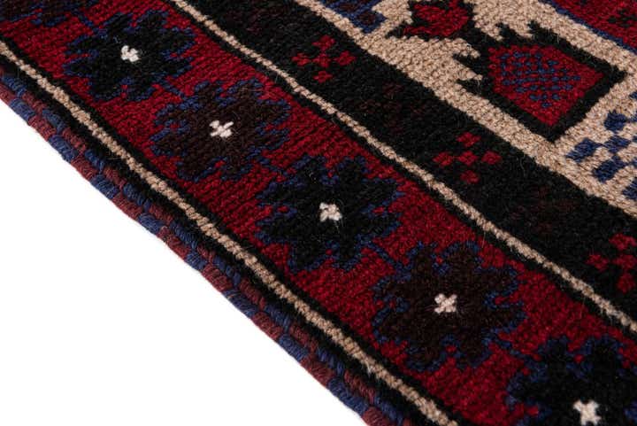 3' x 4' 9 Hand Knotted Balouch Persian Wool Rug