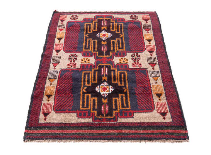 2' 11 x 4' 4 Hand Knotted Balouch Persian Wool Rug