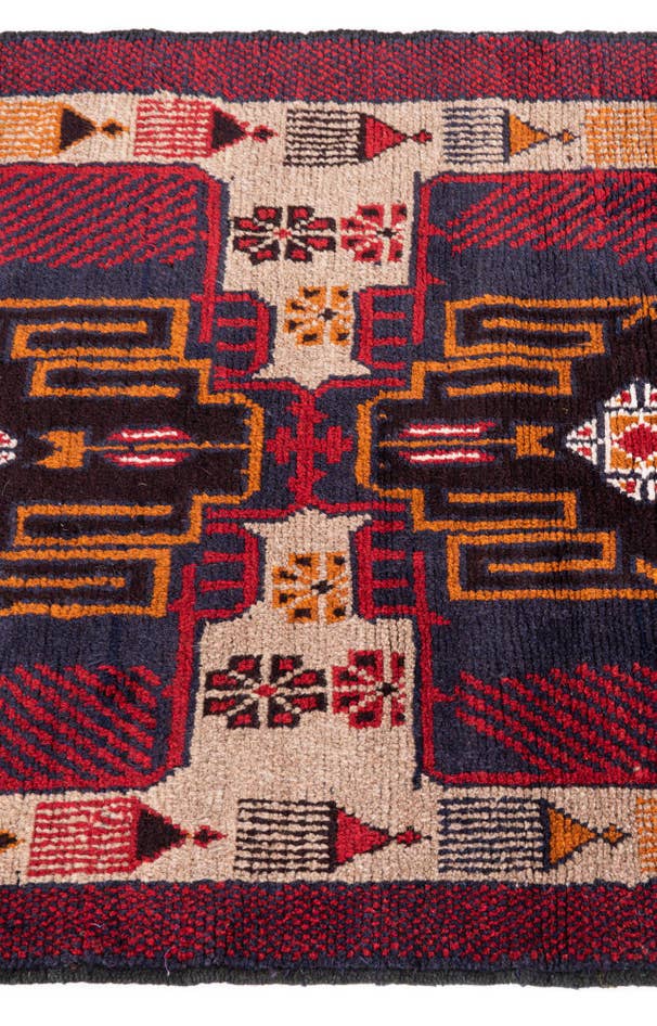 Detail image of 2' 11 x 4' 4 Hand Knotted Balouch Persian Wool Rug
