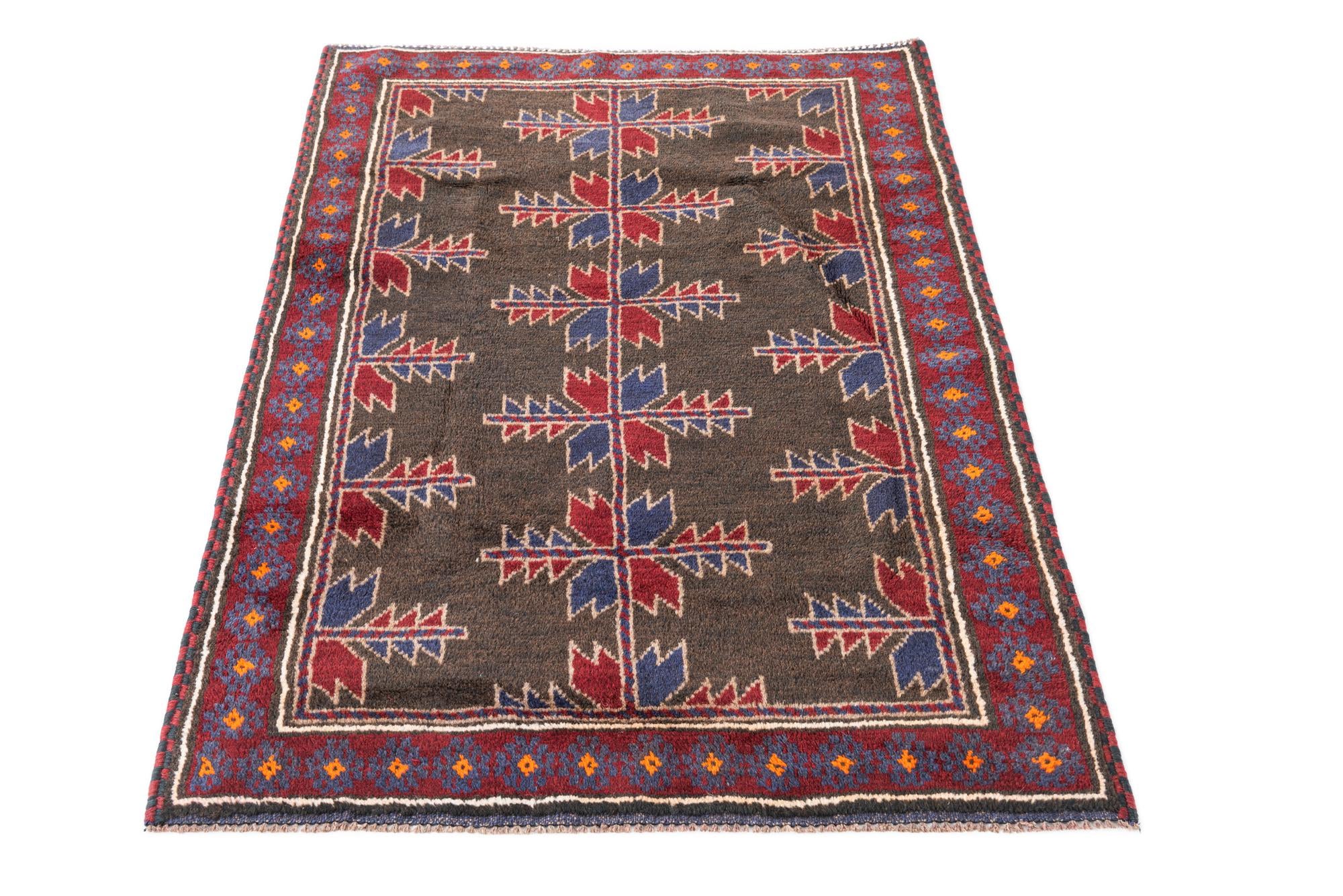 2' 10 x 4' 6 Hand Knotted Balouch Persian Wool Rug