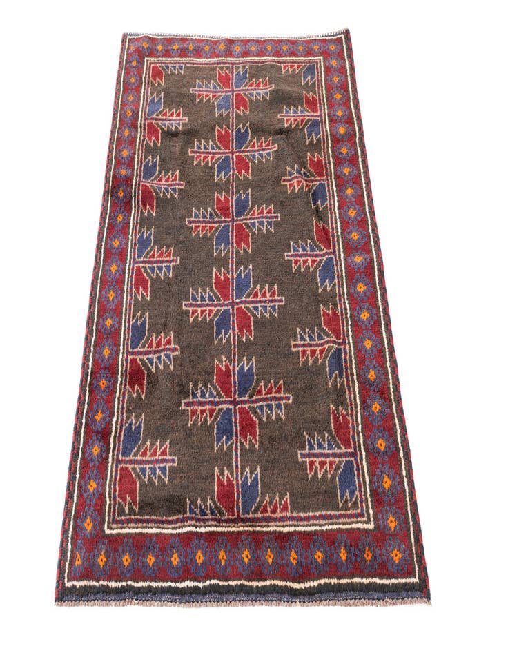 Detail image of 2' 10 x 4' 6  Hand Knotted Balouch Persian Wool Rug