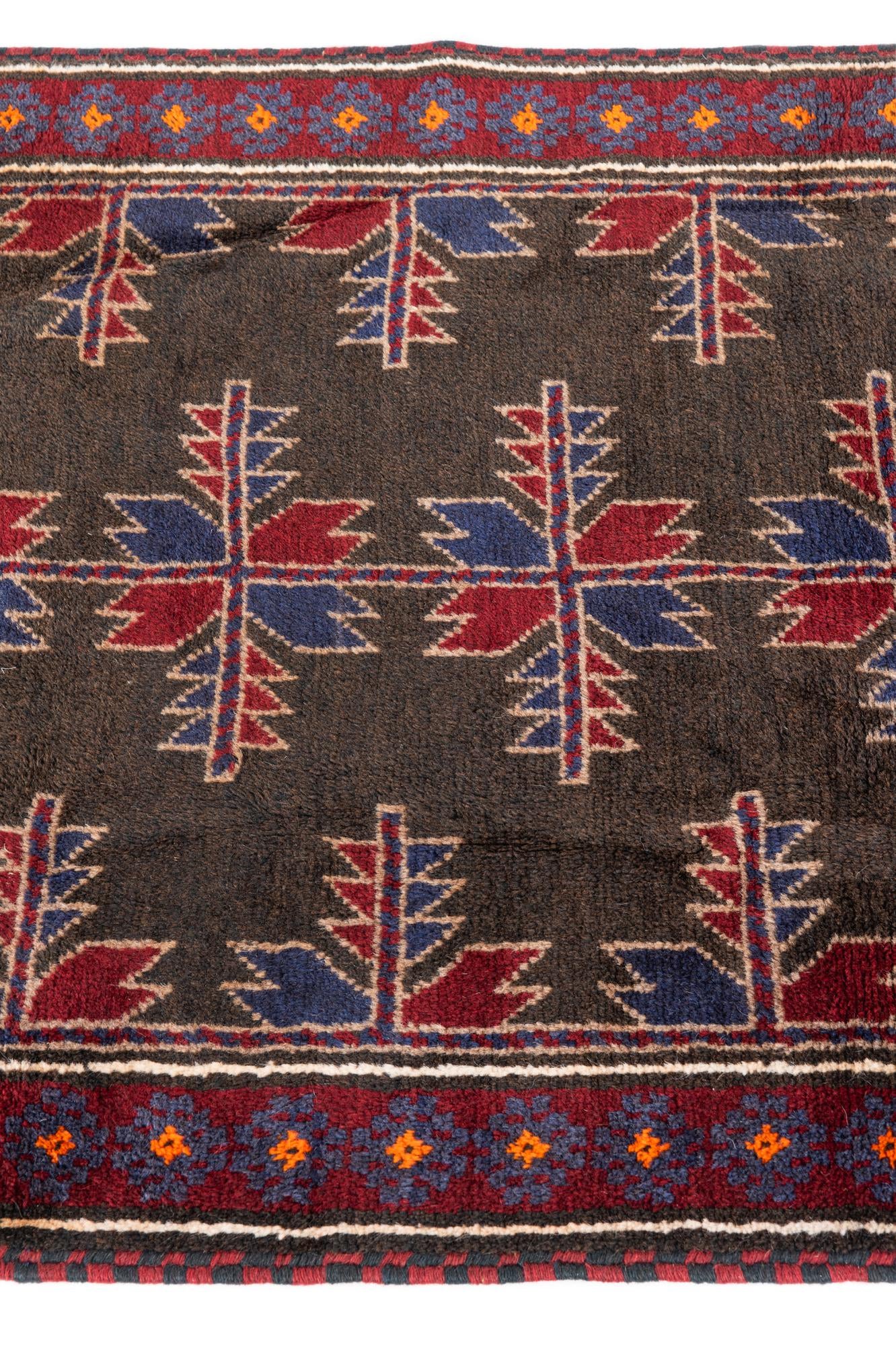 2' 10 x 4' 6 Hand Knotted Balouch Persian Wool Rug