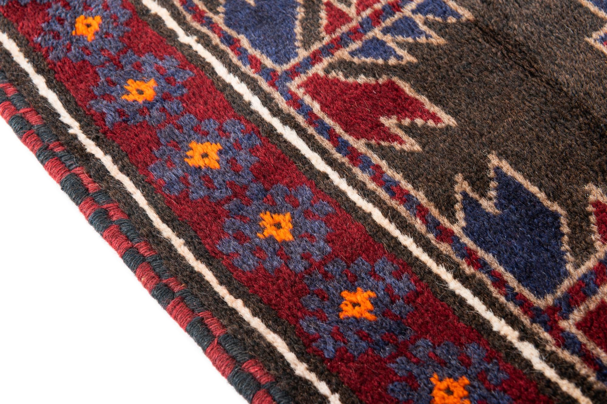 2' 10 x 4' 6 Hand Knotted Balouch Persian Wool Rug