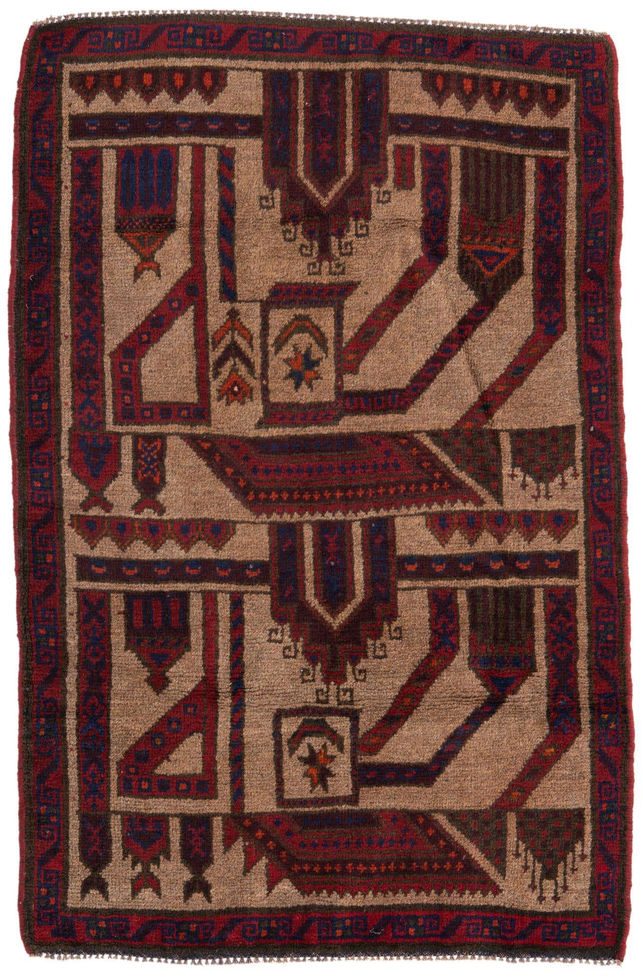 2' 10 x 4' 5 Hand Knotted Balouch Persian Wool Rug
