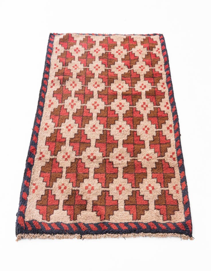 Detail image of 2' 10 x 4' 6  Hand Knotted Balouch Persian Wool Rug