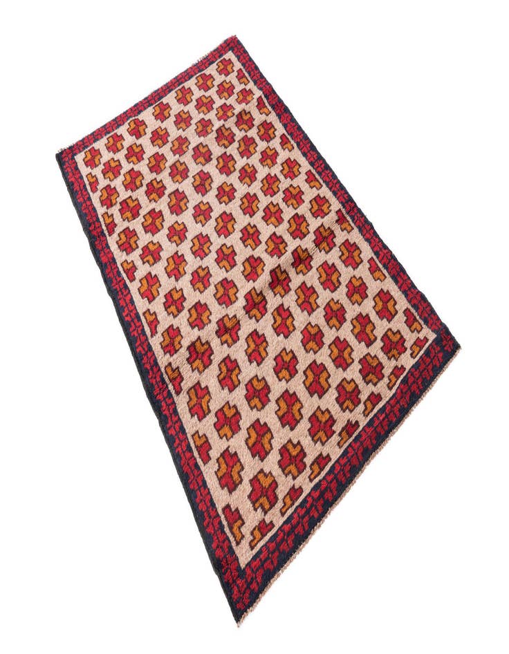 Detail image of 2' 10 x 4' 8  Hand Knotted Balouch Persian Wool Rug