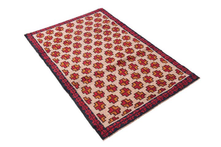 2' 10 x 4' 8 Hand Knotted Balouch Persian Wool Rug