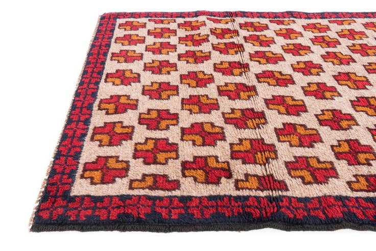 Detail image of 2' 10 x 4' 8 Hand Knotted Balouch Persian Wool Rug