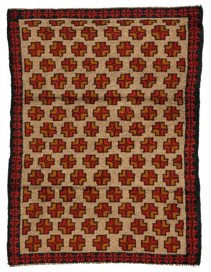 Detail image of 2' 10 x 4' 8 Hand Knotted Balouch Persian Wool Rug