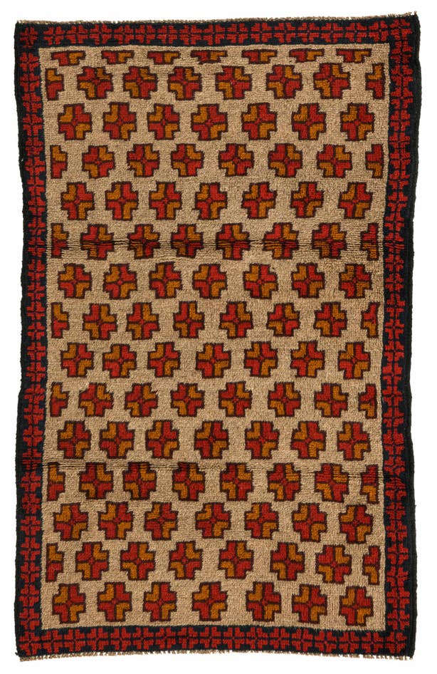 Detail image of 2' 10 x 4' 8 Hand Knotted Balouch Persian Wool Rug