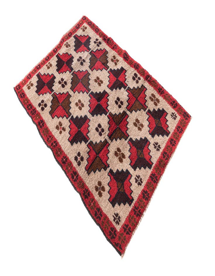 Detail image of 3' 1 x 4' 7  Hand Knotted Balouch Persian Wool Rug