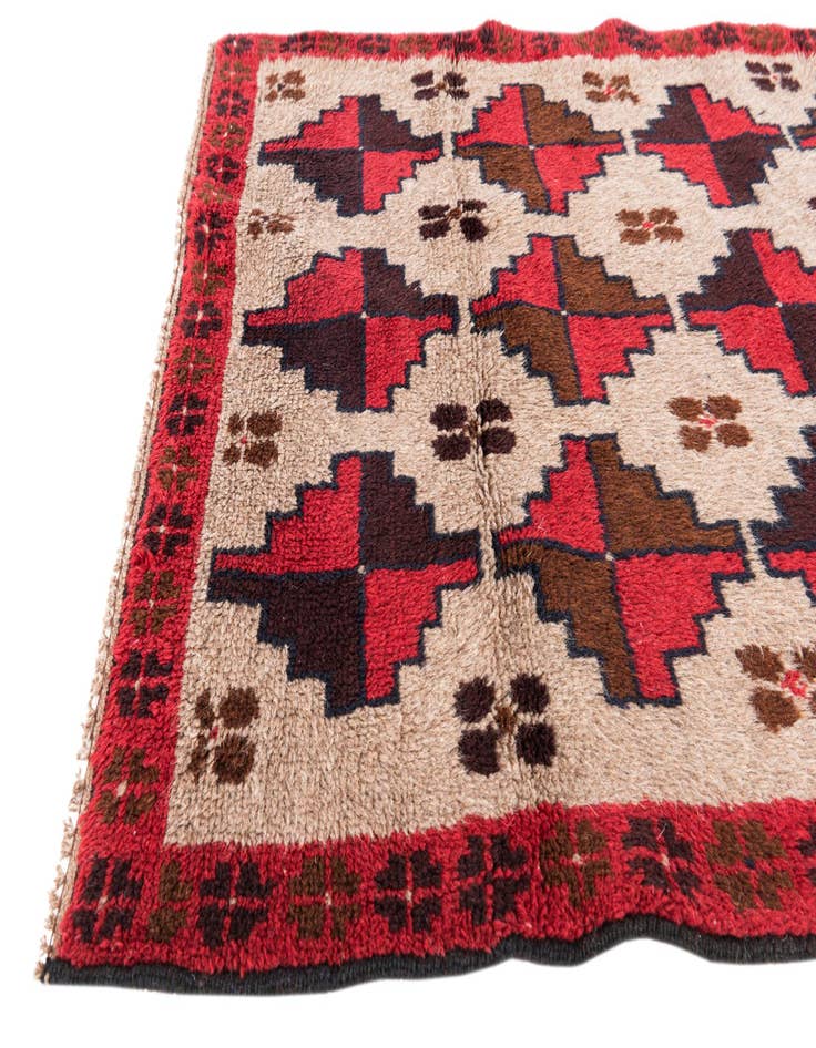 Detail image of 3' 1 x 4' 7  Hand Knotted Balouch Persian Wool Rug