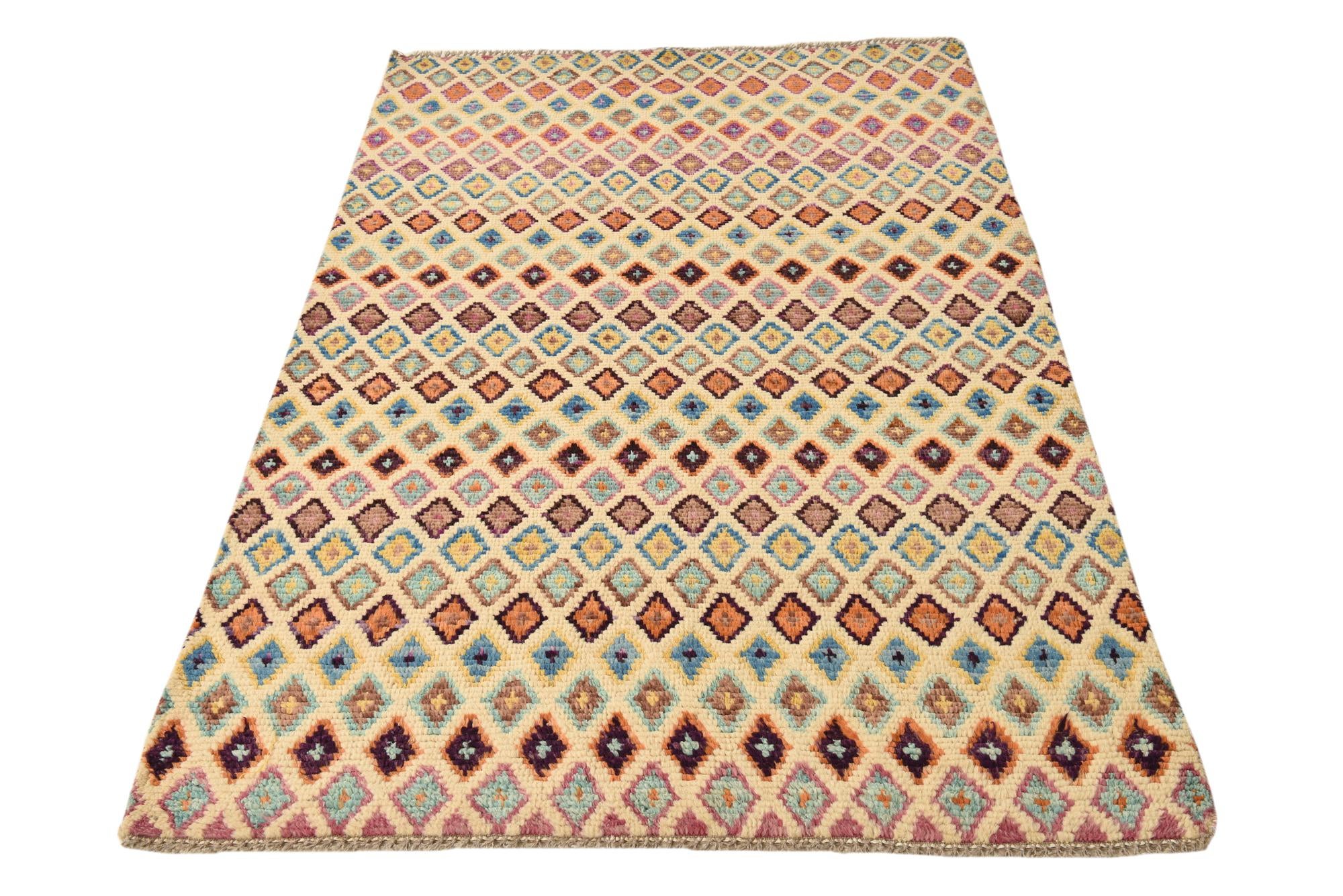 4' 2 x 6' 3 Hand Knotted Balouch Wool Rug