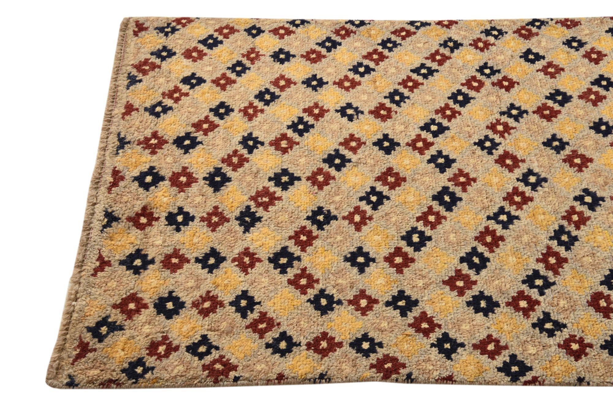 3' x 5' 4 Hand Knotted Balouch Wool Rug