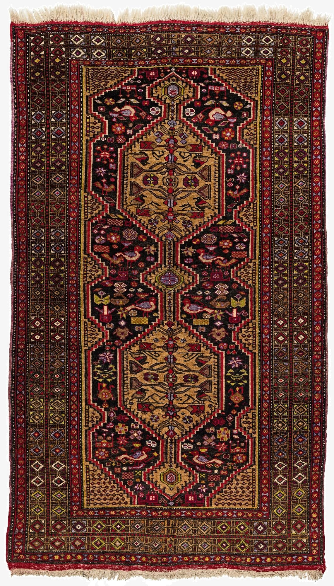4' 3 x 7' 3  Hand Knotted Balouch Oriental Wool Rug