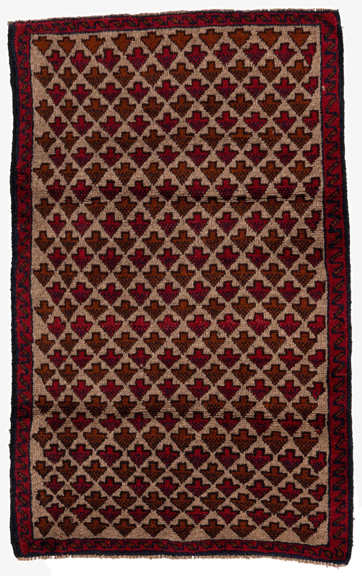 2' 10 x 4' 7  Hand Knotted Balouch Persian Wool Rug