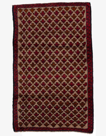 2' 10 x 4' 7 Hand Knotted Balouch Persian Wool Rug