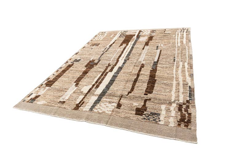 Detail image of 9' x 12' 4 Hand Knotted Beni Marok Rug