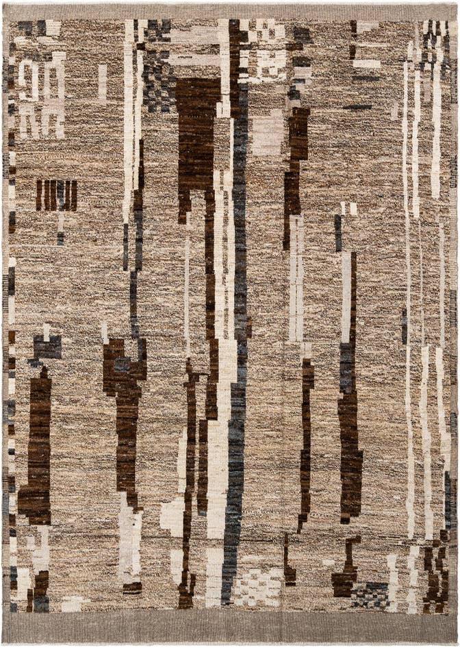 Detail image of 9' x 12' 4 Hand Knotted Beni Marok Rug